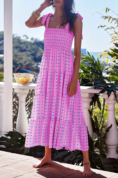 Miriam - Printed dresses with thin straps and polka dot patches on Fashion Street