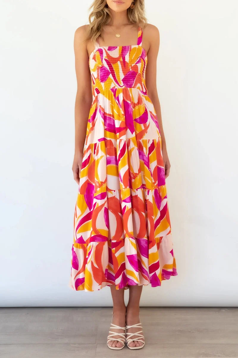 Miriam - Printed dresses with thin straps and polka dot patches on Fashion Street