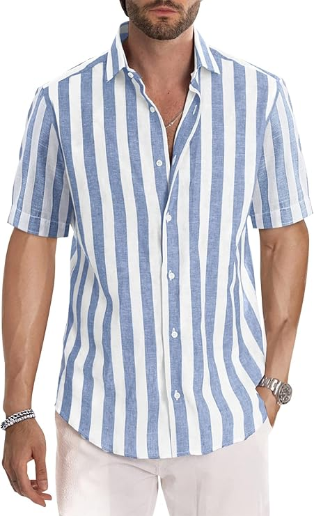Hugo - Men's Casual Short-Sleeved Summer Shirt - Western Style - Regular Fit