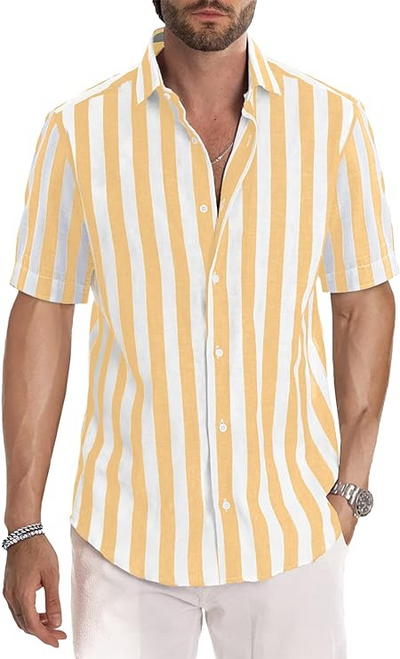 Hugo - Men's Casual Short-Sleeved Summer Shirt - Western Style - Regular Fit