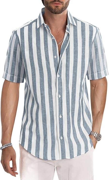 Hugo - Men's Casual Short-Sleeved Summer Shirt - Western Style - Regular Fit