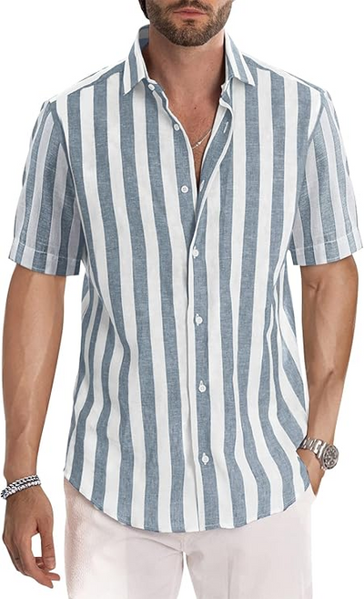 Hugo - Men's Casual Short-Sleeved Summer Shirt - Western Style - Regular Fit