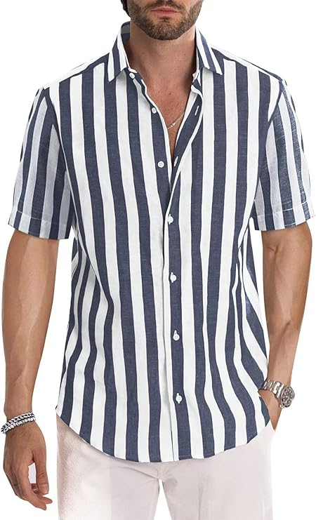 Hugo - Men's Casual Short-Sleeved Summer Shirt - Western Style - Regular Fit