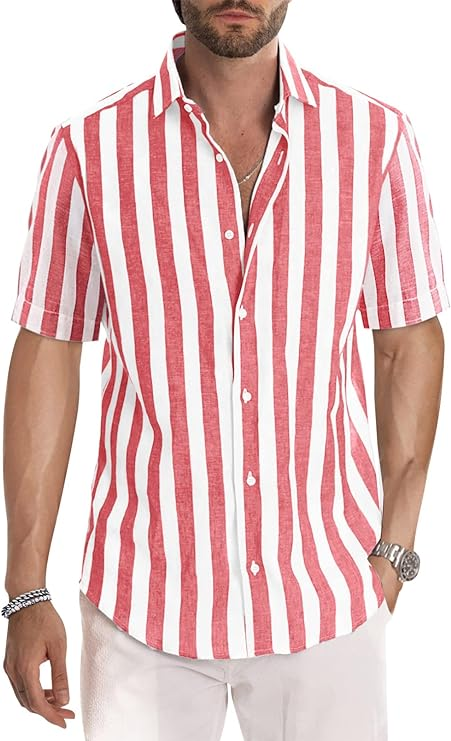 Hugo - Men's Casual Short-Sleeved Summer Shirt - Western Style - Regular Fit