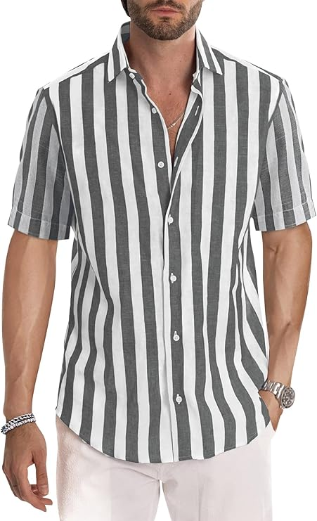 Hugo - Men's Casual Short-Sleeved Summer Shirt - Western Style - Regular Fit