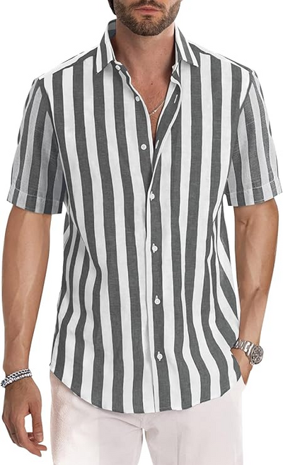 Hugo - Men's Casual Short-Sleeved Summer Shirt - Western Style - Regular Fit