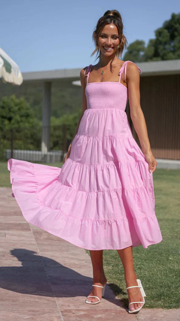 Mia - Sleeveless Printed High-Waisted Cami Dress