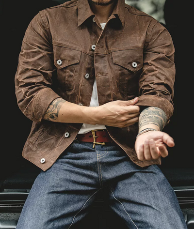 Men's Retro Canvas Jacket - Ideal for Active Days