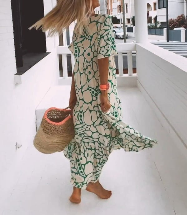 Emma - Short-sleeved printed dress