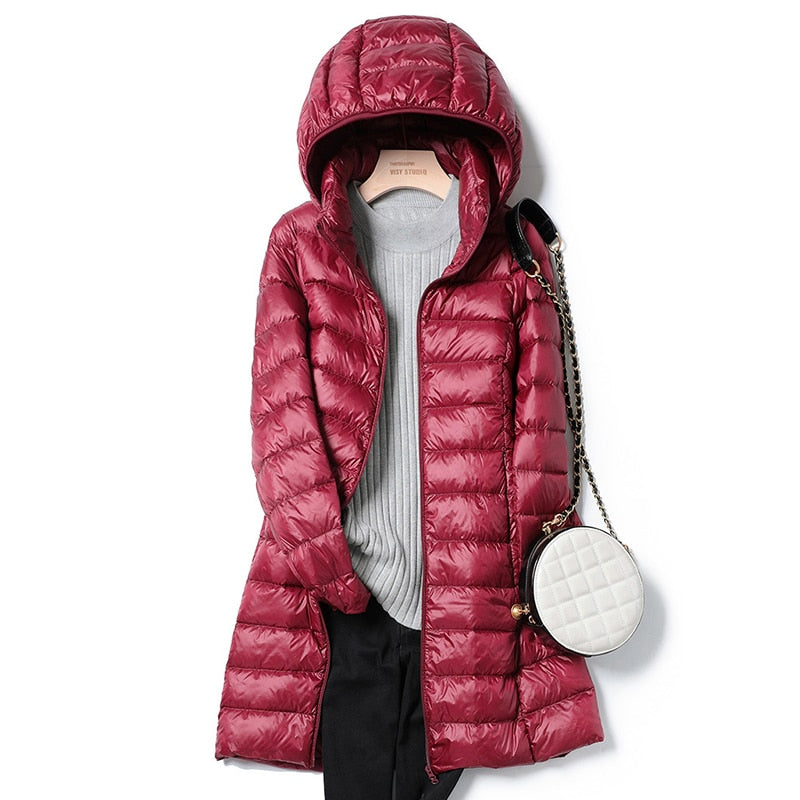 Slim-fitting hooded winter jacket for the cold
