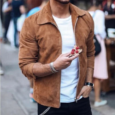 Stylish men's jacket with relaxed collar and zip for everyday use