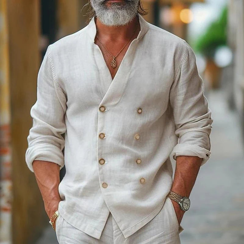 Men's V-neck overlay shirt