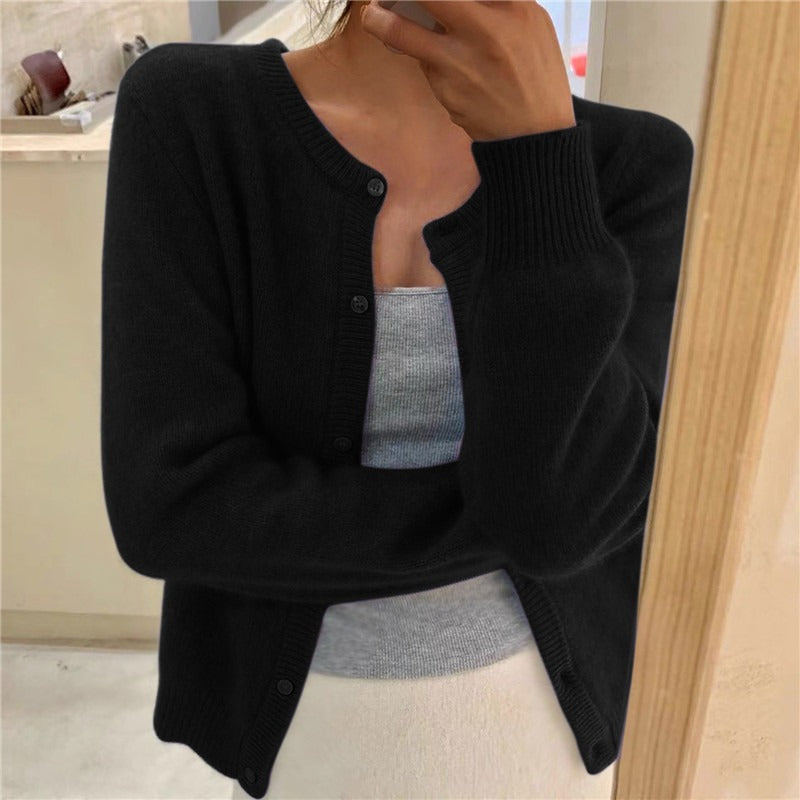 Rebecca - Women's Plain Knit Cardigan