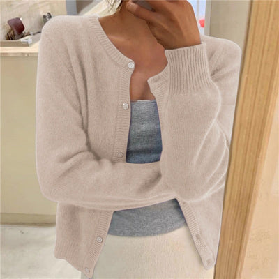 Rebecca - Women's Plain Knit Cardigan