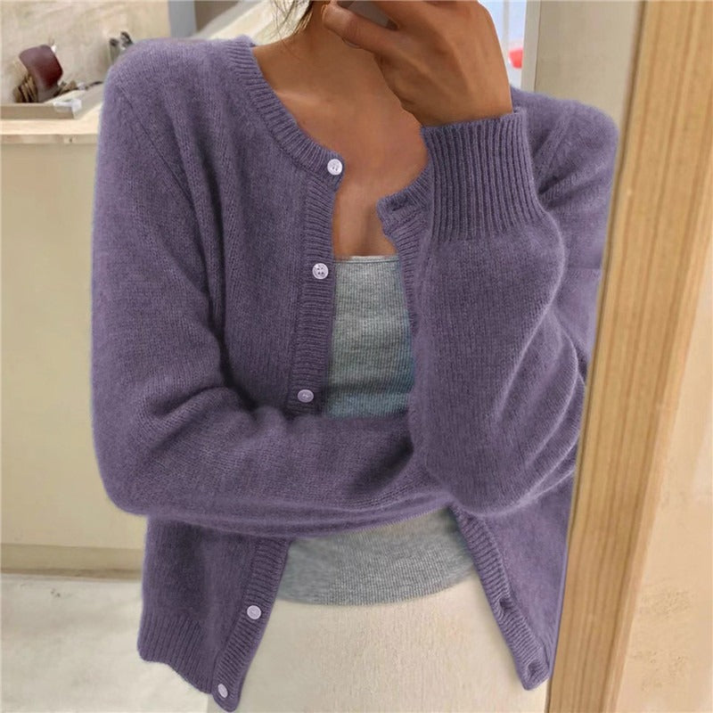 Rebecca - Women's Plain Knit Cardigan
