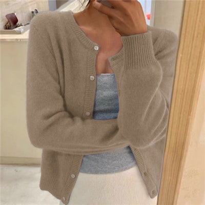 Rebecca - Women's Plain Knit Cardigan
