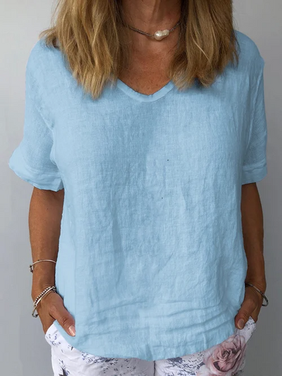 Amalie - Women's Casual Pure Color Cotton Shirt