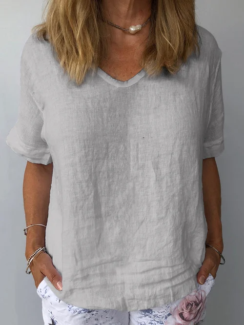 Amalie - Women's Casual Pure Color Cotton Shirt