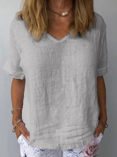 Amalie - Women's Casual Pure Color Cotton Shirt