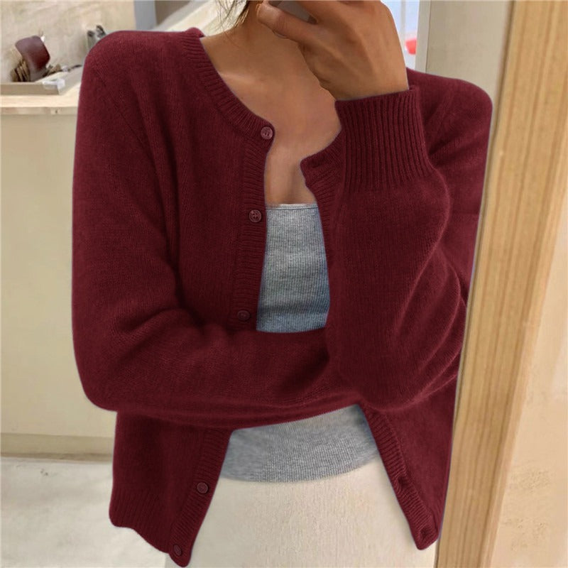 Rebecca - Women's Plain Knit Cardigan