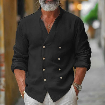 Men's V-neck overlay shirt