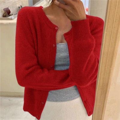 Rebecca - Women's Plain Knit Cardigan