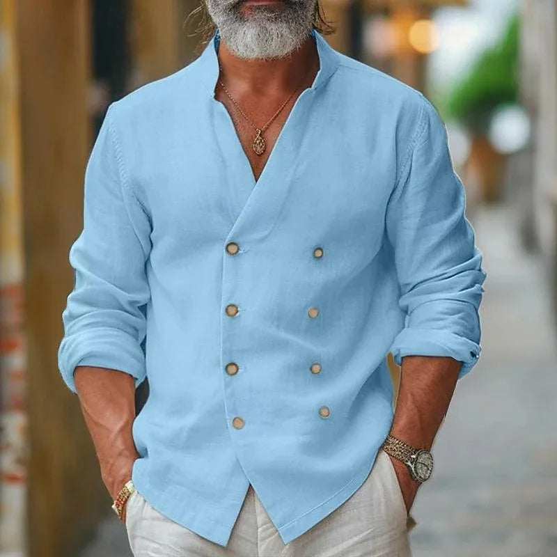Men's V-neck overlay shirt