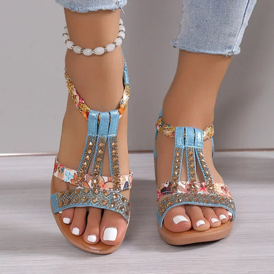 Laura - Bohemian style wedge sandals for women