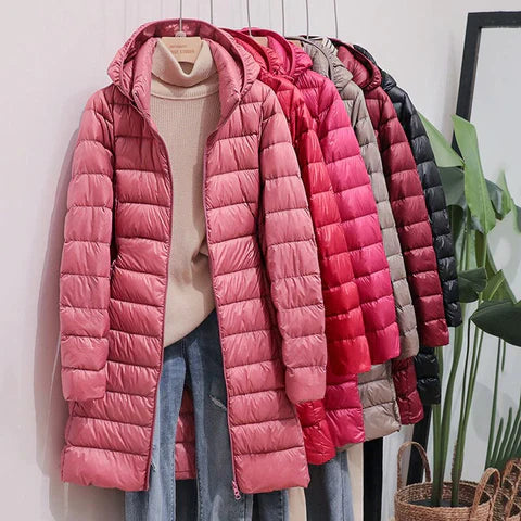 Slim-fitting hooded winter jacket for the cold