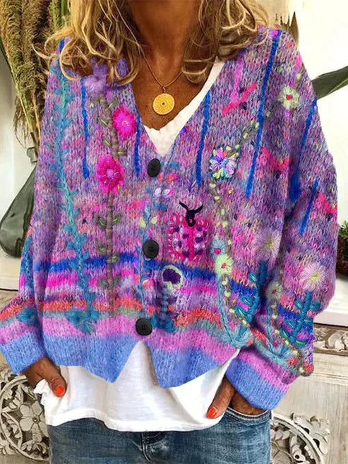 Celine | Colorful and elegant printed button-down jacket