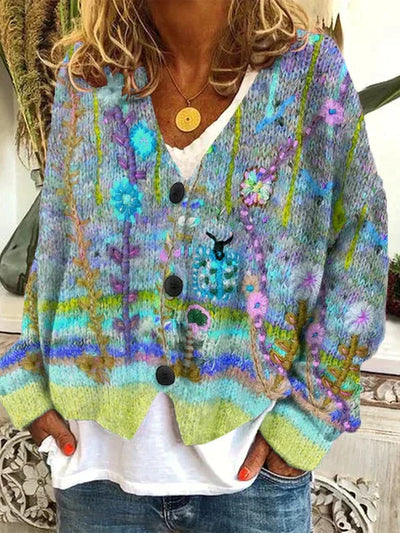 Celine | Colorful and elegant printed button-down jacket