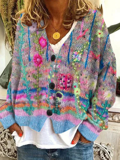 Celine | Colorful and elegant printed button-down jacket