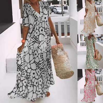 Emma - Short-sleeved printed dress