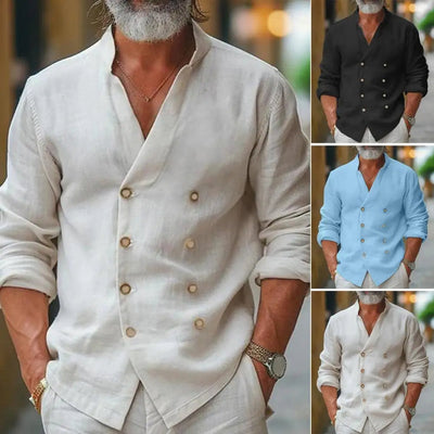 Men's V-neck overlay shirt