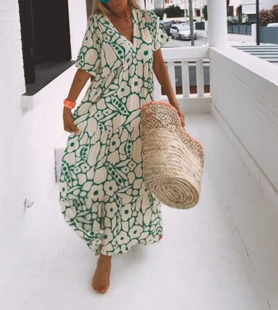Emma - Short-sleeved printed dress