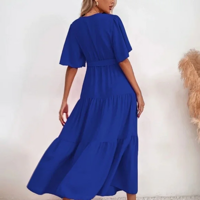 Yasmin - Boho dress with butterfly sleeves and maxi dress with ruffles