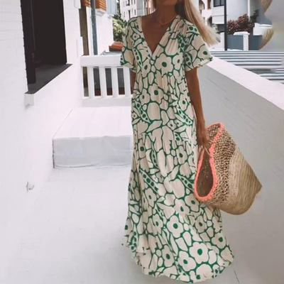Emma - Short-sleeved printed dress