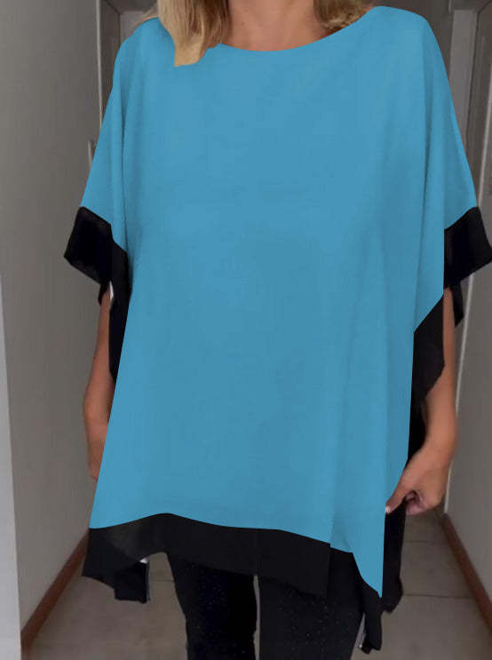 Brenda - Casual top with contrasting color patches