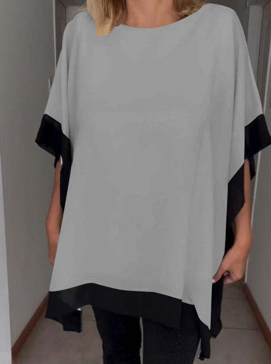 Brenda - Casual top with contrasting color patches