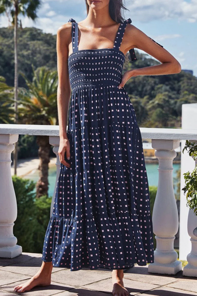 Miriam - Printed dresses with thin straps and polka dot patches on Fashion Street