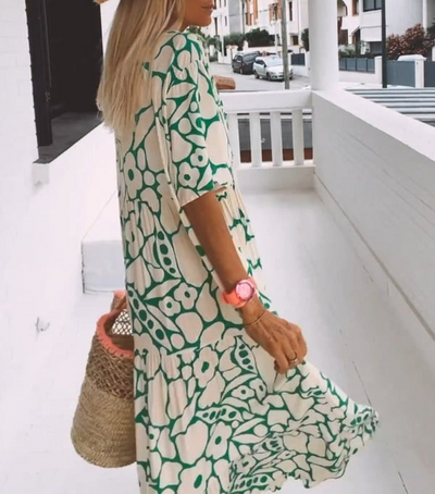 Emma - Short-sleeved printed dress