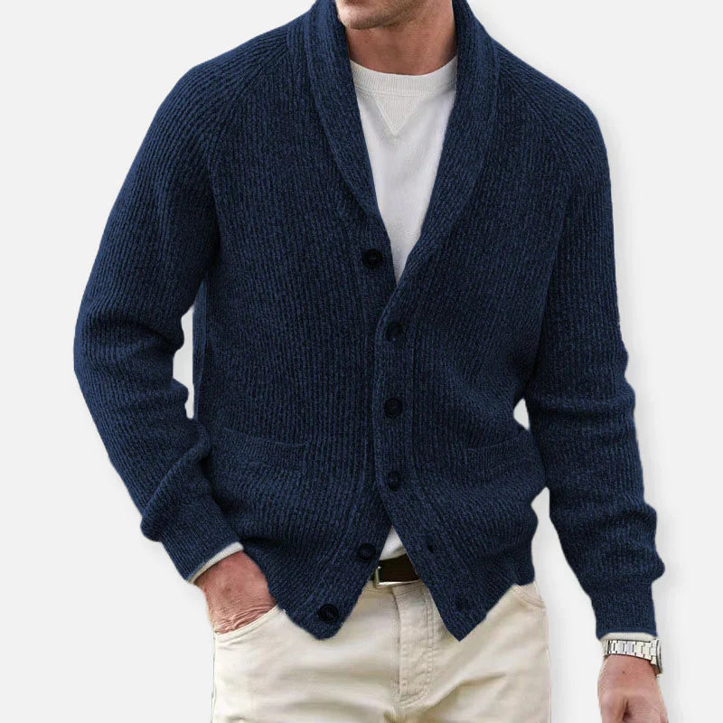 Men's hand-knitted cardigan