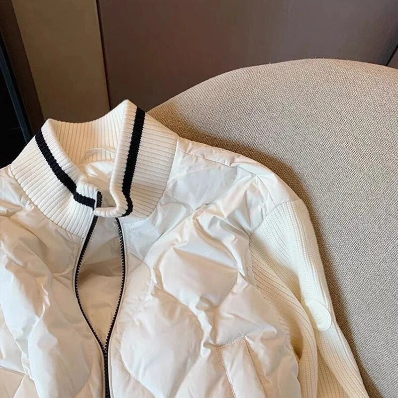 Women's Quilted Corduroy Jacket with Patch | Lightweight and Warm Coat for Fall
