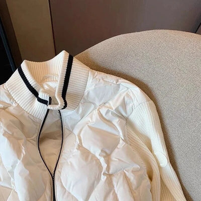 Women's Quilted Corduroy Jacket with Patch | Lightweight and Warm Coat for Fall