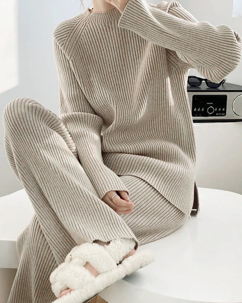 Elegant Winter Sweater and Pants Set – Style and Comfort