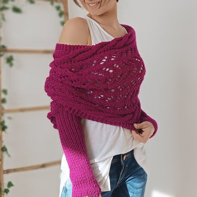 Fia - Warm scarf with ponytail sleeves