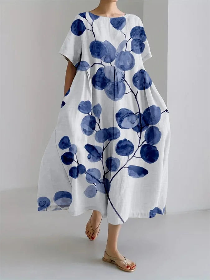 Mila - Women's Retro Botanical Floral Printed Casual Loose Dress
