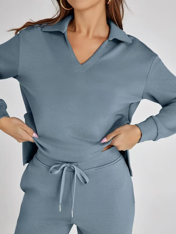 Women's 2-Piece Long Sleeve Casual Set – Relaxed and Comfortable Style