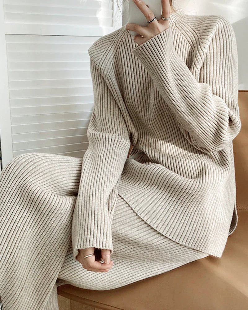 Elegant Winter Sweater and Pants Set – Style and Comfort
