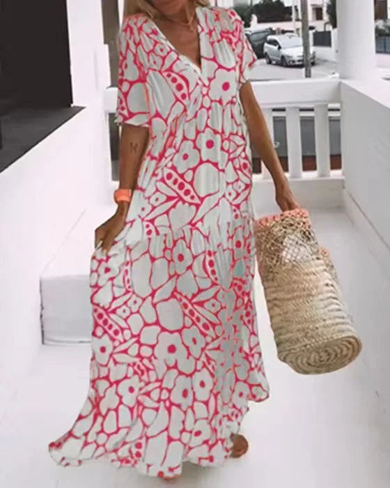 Daniela - Short-sleeved printed dress